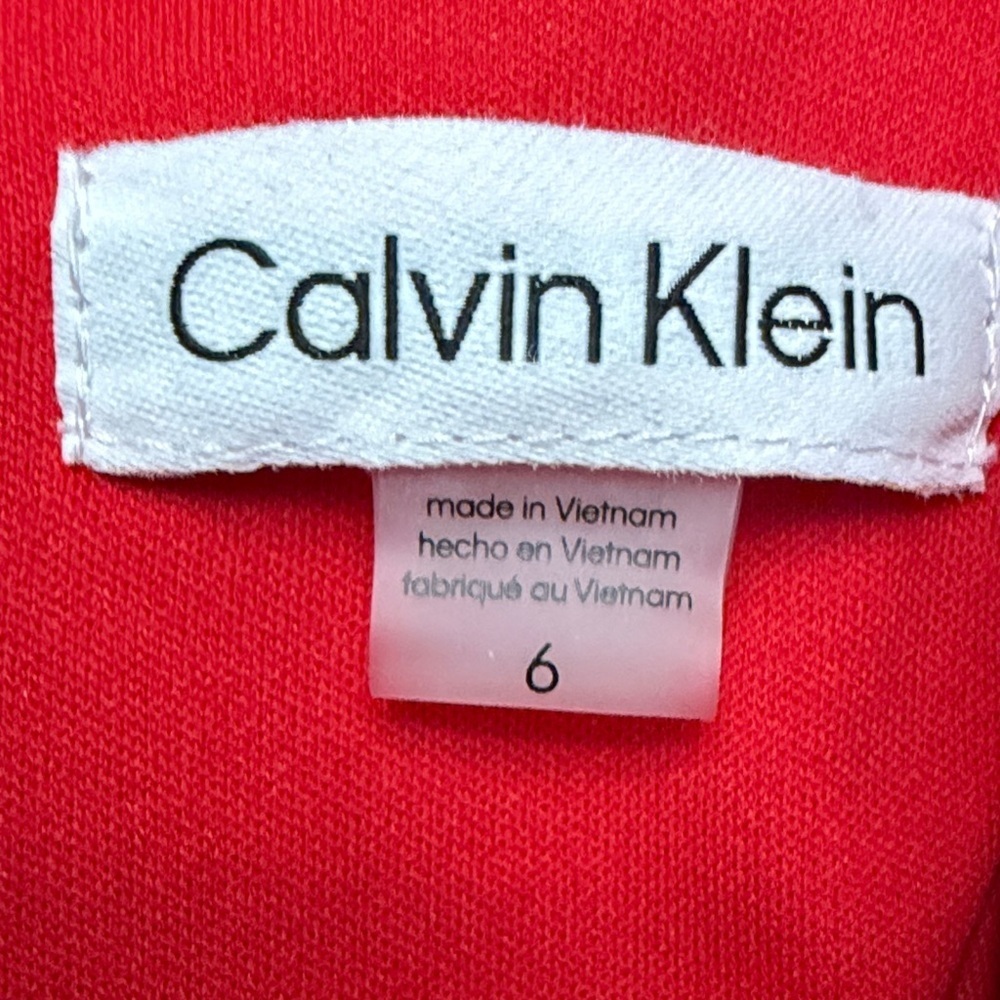 Calvin Klein Vibrant Red Long Sleeve Dress - Picture 7 of 11